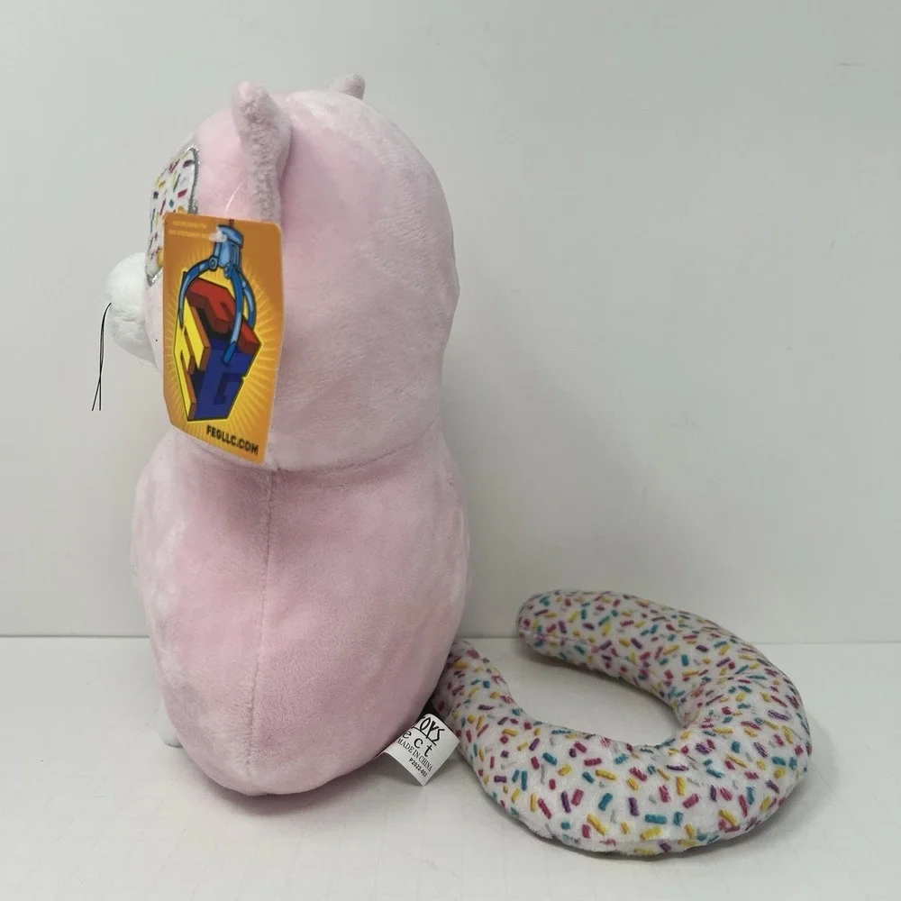 Ideal Toys‎ Pink Kitty Cat Plush Stuffed Animal Long Tail Soft Toy 9 Inch Cute